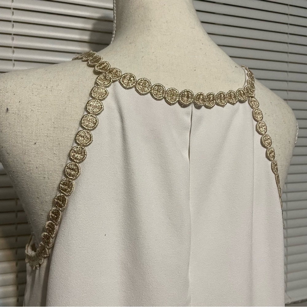 Lilly Pulitzer Pearl White Shift Dress Resort White Gold Halter - Picture 9 of 12